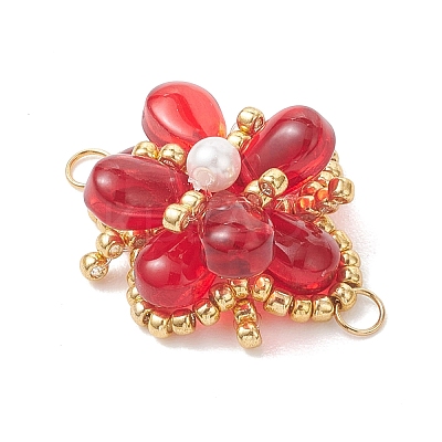 Glass & Seed Beads Links Connector Charms PALLOY-MZ01183-01-1