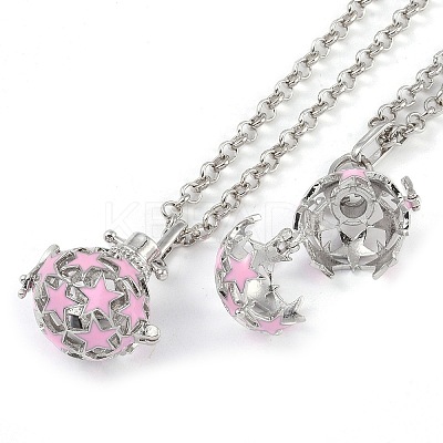Brass Enamel Pendant Necklaces NJEW-G089-06P-02-1