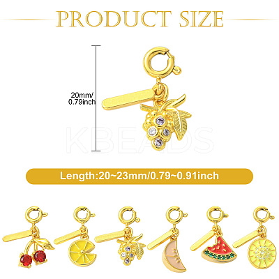 6pcs 6 Styles Brass Pendants KK-CJ0003-37-1