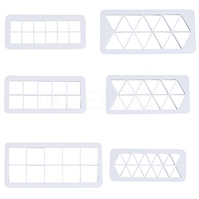 2 Sets 2 Style Triangle & Square Food Grade Plastic Clay Cutter Set DIY-SC0021-35-1