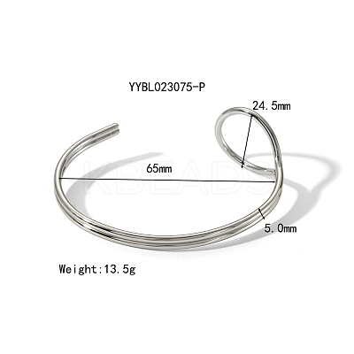 Stylish 304 Stainless Steel Cuff Bangle for Women's Summer Accessories WU8942-5-1