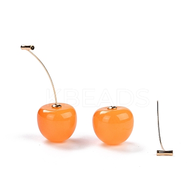 Lifelike Cherry Dangle Stud Earrings X-EJEW-F274-01A-1