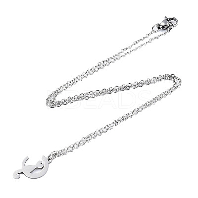 Non-Tarnish 201 Stainless Steel Kitten Pendant Necklaces LS-NJEW-S105-JN588-40-1-1