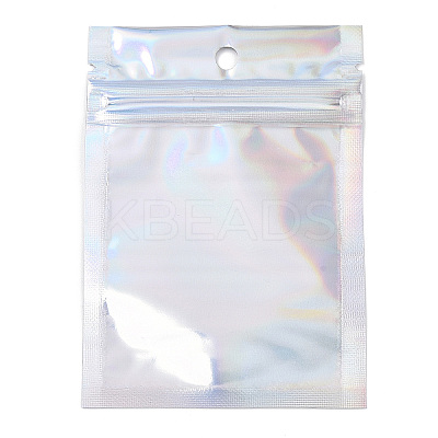 Rectangle Zip Top Plastic Glitter Holographic Bags OPP-YWC0001-7X10-1