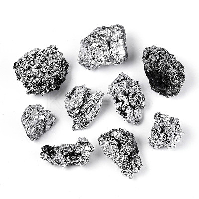 8~12Pcs Electroplated Natural Coal Quartz Geode Cornucopia Mineral Specimen G-N360-03D-1