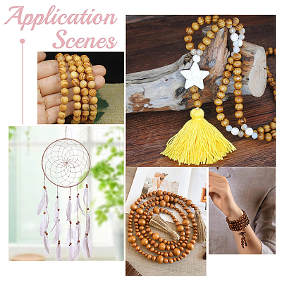 300Pcs 3 Styles Round Natural Wood Beads WOOD-GF0001-89B-1