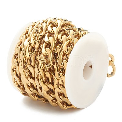 PVD Vacuum Plating 304 Stainless Steel Cuban Link Chains STAS-B020-07G-1