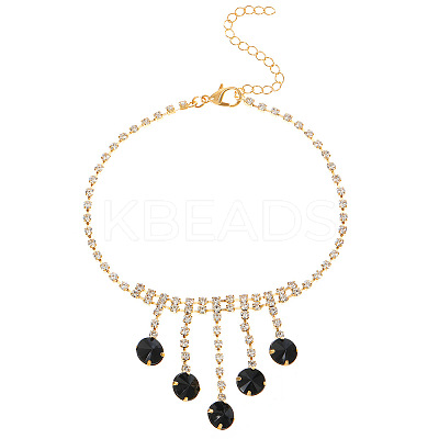 Brass Crystal Rhinestone Tennis Anklets for Wome FS-WGAF92D-05-1