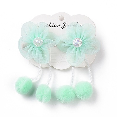 Flower Cloth Metallic Alligator Hair Clips PHAR-D013-01E-1