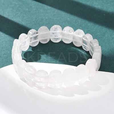 Natural Quartz Crystal Faceted Beaded Stretch Bracelets for Women BJEW-K251-07T-1