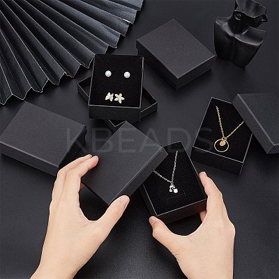 Kraft Cotton Filled Cardboard Paper Jewelry Set Boxes LS-CBOX-R036-11B-1