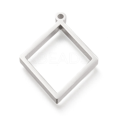 Non-Tarnish 304 Stainless Steel Open Back Bezel Pendants STAS-K208-08P-A-1