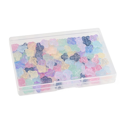 120Pcs 9 Colors Transparent Spray Paint Glass Beads GLAA-FS0002-12C-1