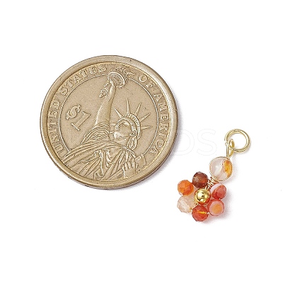 10Pcs 10 Styles Copper Wired Gemstone Pendants PALLOY-JF02922-1