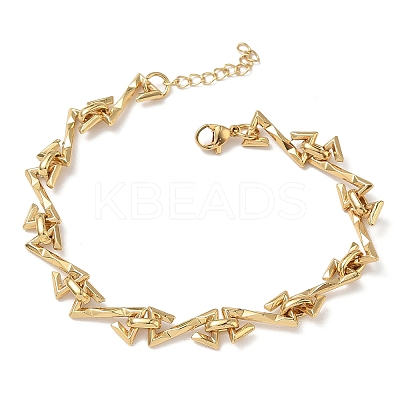 Hammered 304 Stainless Steel Link Chain Bracelets for Women BJEW-D466-07G-1