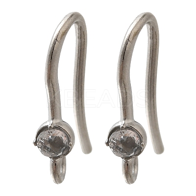 304 Stainless Steel Rhinestone Earring Hooks LS-STAS-D310-01P-04-1