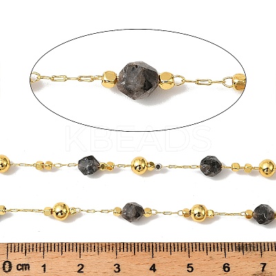 Handmade Labradorite Faceted Round Beaded Chains CHC-F021-01G-04-1