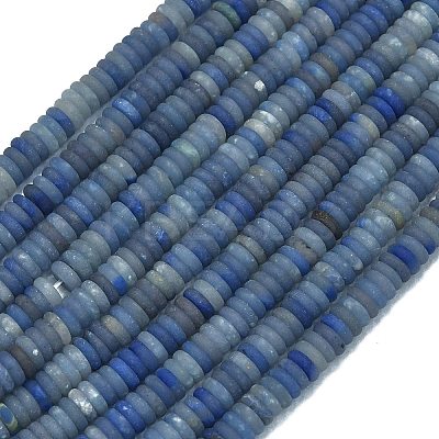 Frosted Natural Dyed & Heated Blue Aventurine Beads Strands G-K389-C11-01-1
