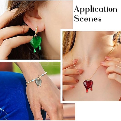 8Pcs 4 Colors Transparent Resin Pendants RESI-YW0003-19-1