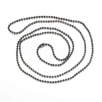 304 Stainless Steel Ball Chain Necklaces Making MAK-I008-01B-B03-1