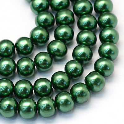 Baking Paint Pearlized Glass Pearl Round Bead Strands HY-Q003-10mm-71-1