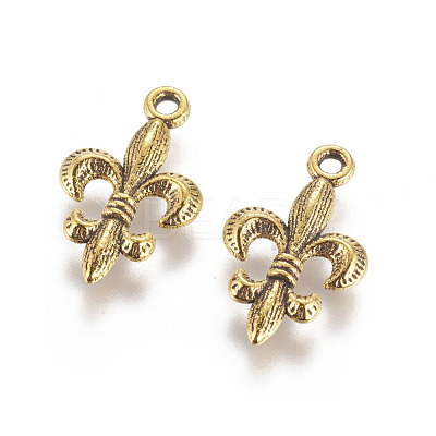 Tibetan Style Alloy Metal Fleur De Lis Pendants PALLOY-EA8747Y-AG-1