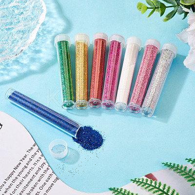 8 Bottles 8 Colors Plastic Glitter Powder Fillers AJEW-TA0001-36-1