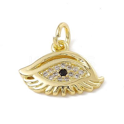 Brass Micro Pave Cubic Zirconia Charms ZIRC-F132-26G-1