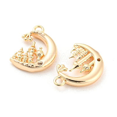 Brass Micro Pave Cubic Zirconia Pendants KK-E090-20G-1