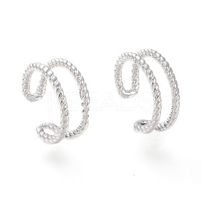 Brass Cuff Earrings EJEW-I249-18P-1