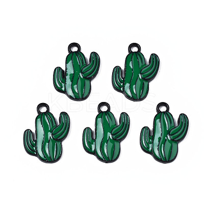 Rack Plating Alloy Enamel Spray Painted Pendants ENAM-T011-158-1