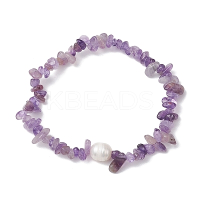 5Pcs 5 Styles Natural Rose Quartz & Quartz Crystal & Howlite & Green Aventurine & Amethyst Chip Beaded Stretch Bracelets for Women BJEW-JB10935-1
