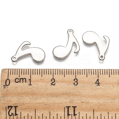 Tarnish Resistant 10PCS Original Color Music Note Charms 201 Stainless Steel Pendants X-STAS-Q115-1