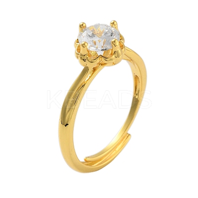 Clear Cubic Zirconia Adjustable Rings RJEW-L120-018G-08-1