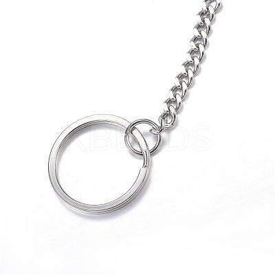 Tarnish Resistant 304 Stainless Steel Split Key Rings STAS-G085-11-1