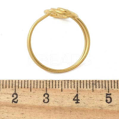 304 Stainless Steel Round Wrap Open Cuff Rings for Women Men RJEW-Z071-02A-G-1