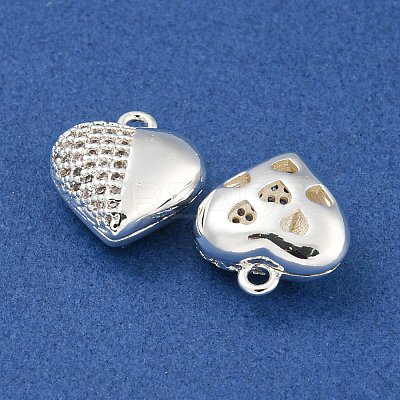 Brass Micro Pave Clear Cubic Zirconia Charms KK-Z057-05S-1