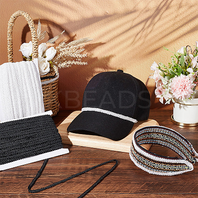2 Cards 2 Colors Polyester Braided Lace Trim OCOR-PH0002-53-1