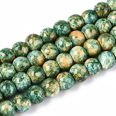 Baking Paint Glass Beads Strands X-DGLA-N016-4mm-07-1