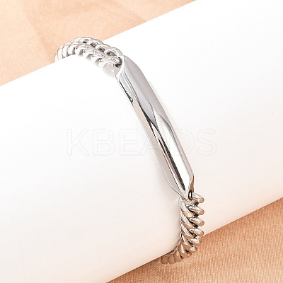 304 Stainless Steel Cuban Link Chain Bracelets for Men Women BJEW-G766-05P-01-1