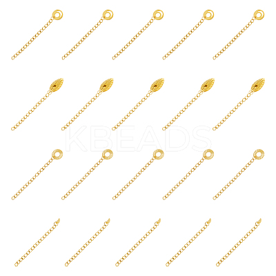 Ion Plating(IP) 40 Strands 4 Style 304 Stainless Steel Curb Chain Extenders STAS-DC0014-21-1