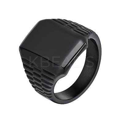 Rectangle 304 Stainless Steel Finger Rings for Men FS-WG80AFC-04-1