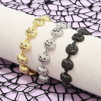 Halloween Brass Link Bracelets for Women BJEW-B149-02-1