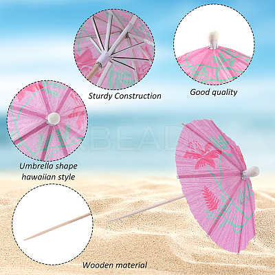 2 Bags 2 Styles Umbrella Bamboo & PET Plastic Toothpick Decorations AJEW-CP0007-29-1