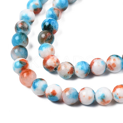 Natural Dyed Persian Jade Gemstone Bead Strands G-R271-6mm-XP16-1