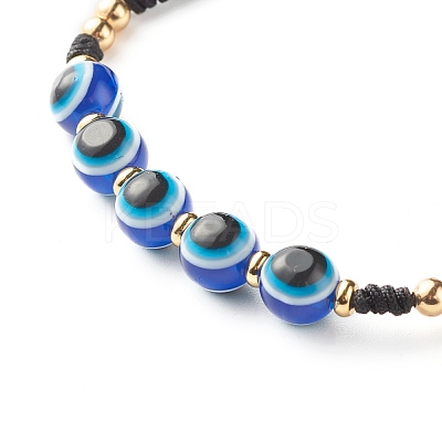 Braided Evil Eye Resin Beads  Bracelets BJEW-JB07011-02-1