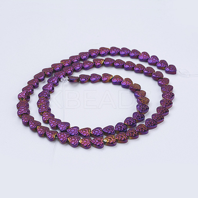 Electroplate Non-magnetic Synthetic Hematite Beads Strands G-J380-6mm-A02-1