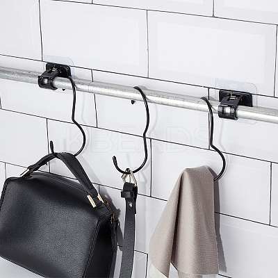 AHADEMAKER 6 Pairs 3 Styles Plastic Self Adhesive Curtain Hanging Rod Brackets FIND-GA0005-62-1
