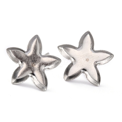 Non-Tarnish 304 Stainless Steel Stud Earring Settings STAS-J032-22-1