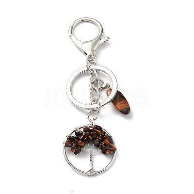 Natural Tiger Eye Keychain KEYC-M022-01G-1